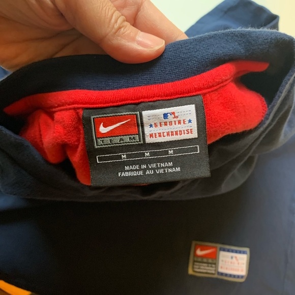 Mens Chicago Cubs Nike shirt mens medium navy blue red embroidered patch MLB - Picture 4 of 7